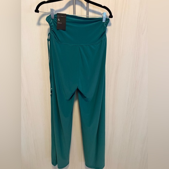 ☘️☘️ST. PATS SALE!!  WHBM RUCHED WAIST WIDE LEG PANTS SIZE L NWOT - Picture 4 of 7